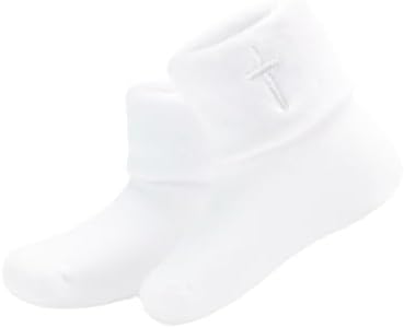 Baptism Socks for Baby Newborn White Turn Cuff Cross Socks, Toddler Ruffle Sock by hakugoo