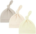 LAWKUL Cotton Baby Newborn Hats Set, 3 Pack, 0-6 Months by LAWKUL