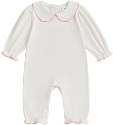 Baby Coming Home Outfit Boy Girl Plain Long Sleeve Romper Jumpsuit by Merqwadd