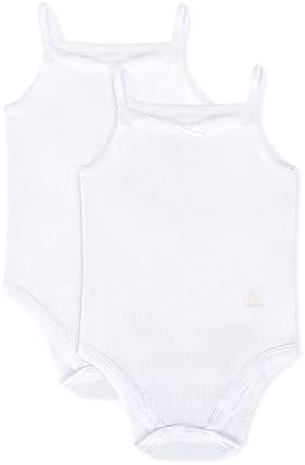 Feathers Baby Girl Tank Top Bodysuit Cotton One Piece 2 Pack, Sizes 3M-36M by FeathersUSA