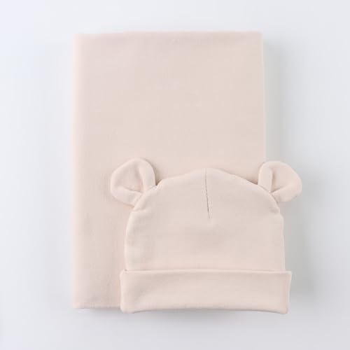 PESAAT Cotton Baby Swaddle Hat Set Newborn Infant Hats Receiving Blankets - Image 2
