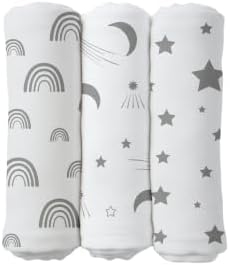 Cotton Baby Swaddle Blanket 28"x28" – Soft Breathable Newborn Receiving Blanket by LITOLinenandTowel