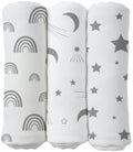 Cotton Baby Swaddle Blanket 28"x28" – Soft Breathable Newborn Receiving Blanket by LITOLinenandTowel