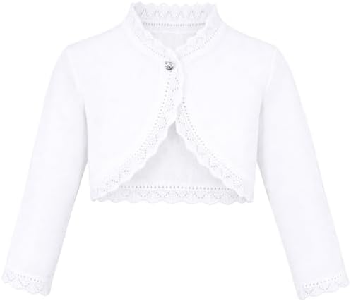 Lilax Little Girls' Knit Long Sleeve Button Closure Bolero Cardigan Shrug by Lilax