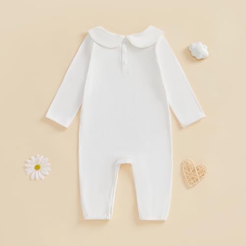 Baby Coming Home Outfit Boy Girl Plain Long Sleeve Romper Jumpsuit - Image 3