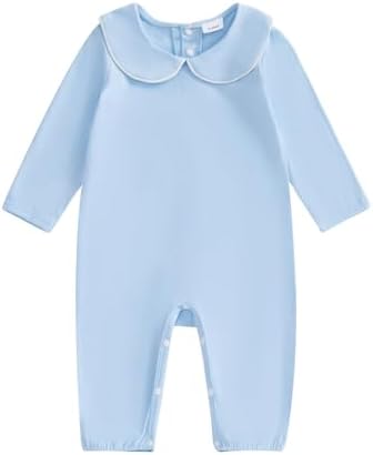 Baby Coming Home Outfit Boy Girl Plain Long Sleeve Romper Jumpsuit by Merqwadd