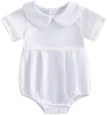 Newborn Baby Boy Girl Clothes Short Sleeve Solid Bubble Romper Doll Collar by MOLZULAMS