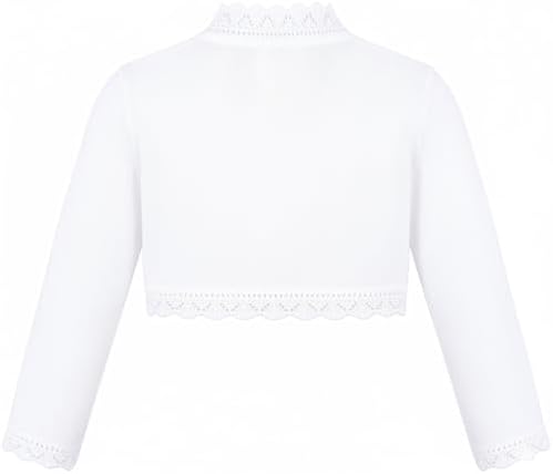 Lilax Little Girls' Knit Long Sleeve Button Closure Bolero Cardigan Shrug - Image 2