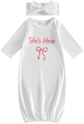 fhutpw Newborn Baby Girls Cotton Sleeper Gown She Is Here Nightgown Pajamas | by fhutpw
