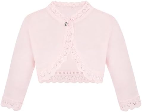 Lilax Little Girls' Knit Long Sleeve Button Closure Bolero Cardigan Shrug by Lilax