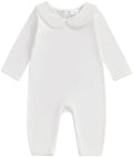 Baby Coming Home Outfit Boy Girl Plain Long Sleeve Romper Jumpsuit by Merqwadd