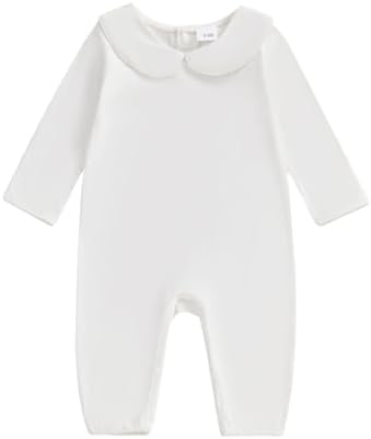 Baby Coming Home Outfit Boy Girl Plain Long Sleeve Romper Jumpsuit by Merqwadd