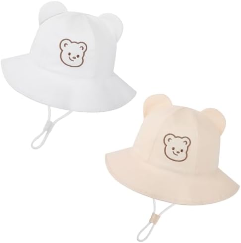 Baby Sun Hat with Bear Ear for Boys Girls, Cute Toddler Summer Bucket Hats by Unknown