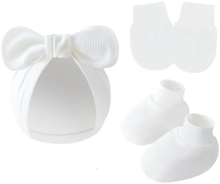 3piece Newborn Hats Mittens Socks Set Baby Boy Cotton Beanies Infant Hospital - Image 7