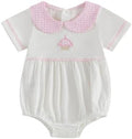 Baby Boy Girl Bubble Romper Short Sleeve Collar Summer Bodysuit by Merqwadd
