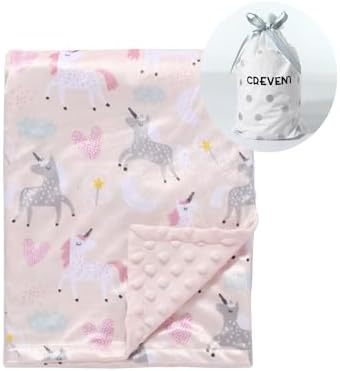 CREVENT Minky Baby Blanket for Girls by CREVENT
