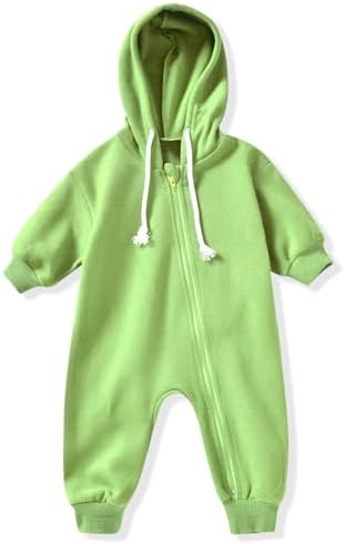 Unutiylo Unisex Baby Boys Girls Long Sleeve Infant Baby Zipper Hooded Jumpsuits by Unutiylo