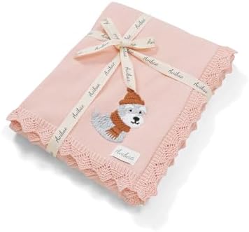Avibae Cotton Knit Baby Blanket, Soft Cotton Newborn Receiving Swaddling | by B