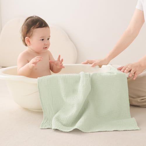 Susurration Muslin Burp Cloths 24x24 Inches Ultra Soft 100% Cotton | 4 Pack - Image 4