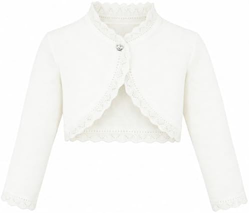 Lilax Little Girls' Knit Long Sleeve Button Closure Bolero Cardigan Shrug by Lilax
