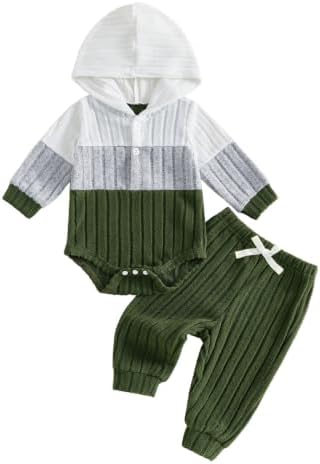 Giraropa Newborn Baby Boy Clothes Rib Knit Romper Jumpsuit Solid Sweater by Giraropa