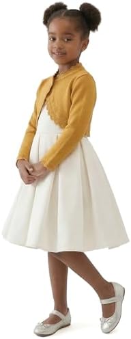Lilax Little Girls' Knit Long Sleeve Button Closure Bolero Cardigan Shrug - Image 6