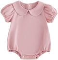 Baby Boy Girl Bubble Romper Short Sleeve Collar Summer Bodysuit by Merqwadd