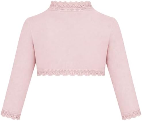 Lilax Little Girls' Knit Long Sleeve Button Closure Bolero Cardigan Shrug - Image 2