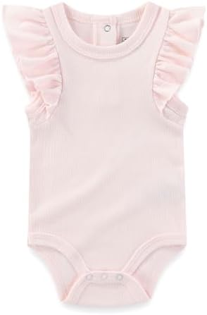 Ruliby Baby Bodysuit and Pant Set Summer Ribbed Mix Match Infant Clothes - Image 6