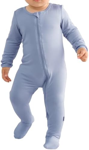 Long Sleeve Baby Bamboo Rayon Romper Infant One-Piece Double Zipper Footies | by EkkimyBabyProducts