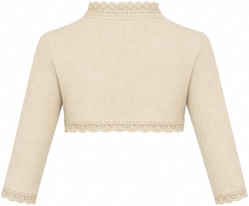 Lilax Little Girls' Knit Long Sleeve Button Closure Bolero Cardigan Shrug - Image 2
