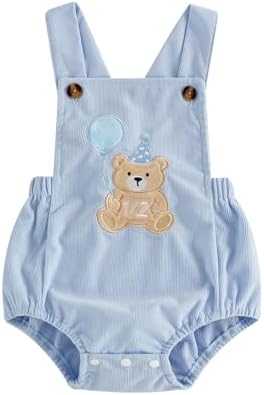 Honganda Baby Boy 1/2 Birthday Outfit Half Way to One Cake Smash Romper by Honganda