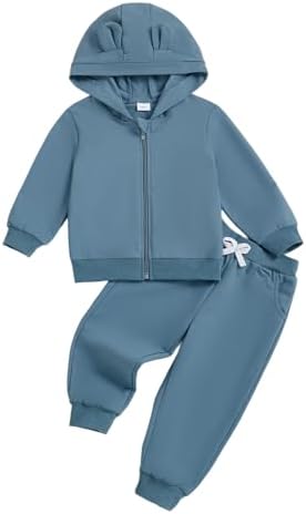 Infant Baby Boy Fall Winter Clothes Outfit Hooded Long Sweatshirt Pant Set by LIOMENGZI