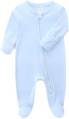 Hikido Baby Romper 100% Organic Cotton Pajamas One Piece Long Sleeve Zipper by Hikido