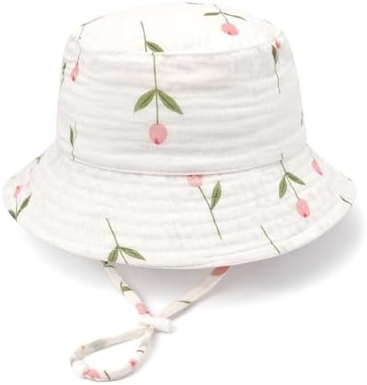 Baby Sun Hat Infant Toddler Summer Cotton Yarn Beach Bucket Hat by DANMY