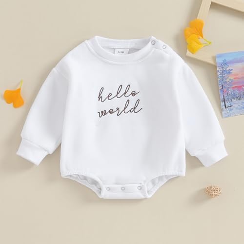 VISGOGO Newborn Infant Baby Boy Oversized Romper Sweater Bodysuits Coming Home - Image 3