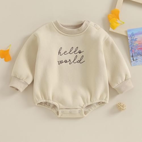 VISGOGO Newborn Infant Baby Boy Oversized Romper Sweater Bodysuits Coming Home - Image 2