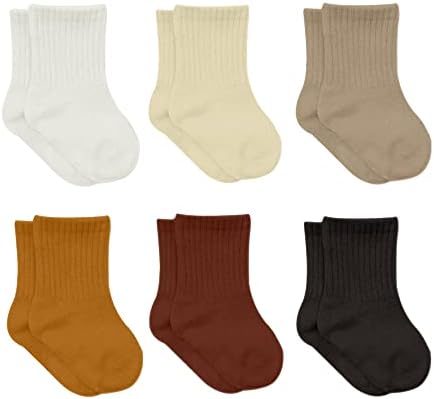 bistyle Baby Grip Ankle Socks 6 Pairs | Newborn Infant Toddlers Sock Organic by bistyle