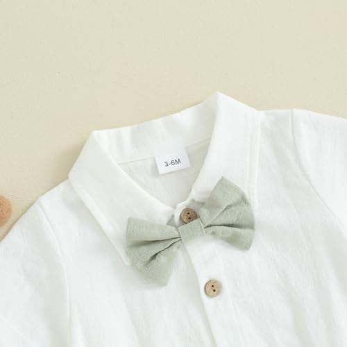 PUHHAPIEY Baby Boy Gentleman Wedding Outfit Dress Romper Suspender Pants | 0 3 - Image 4