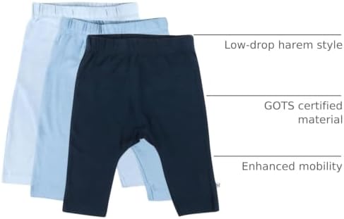 HonestBaby Unisex-Baby Multipack Harem Pants Roomy Fit Pull on Bottoms 100% - Image 4
