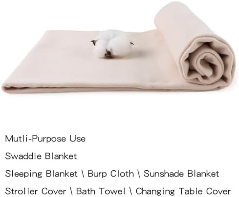 PESAAT Cotton Baby Swaddle Hat Set Newborn Infant Hats Receiving Blankets - Image 3