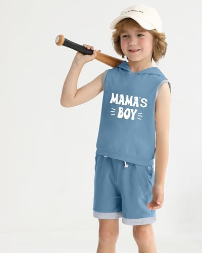 SANMIO Toddler Boy Clothes Summer Outfits Hoodie Tank Tops and Shorts Set - Image 2