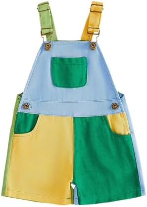 Fernvia Toddler Kids Baby Girl Boy Contrast Color Overalls Shorts Clothes by Fernvia