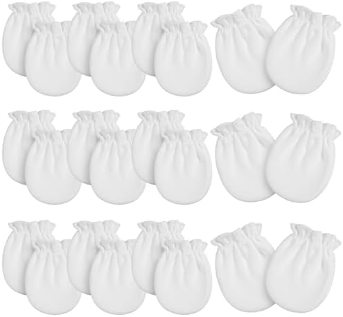 Vabean 12 Pairs Preemie Baby Mittens No Scratch Cotton Premature Baby Gloves by Vabean