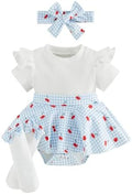 Giraropa Newborn Baby Girl Clothes Smocked Bubble Romper Dress + Socks + by Giraropa