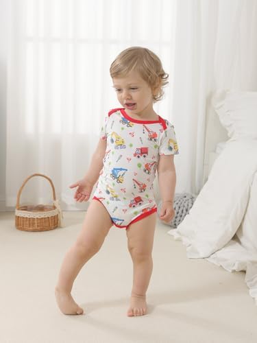Kids Rayon of Bamboo Pajamas Set Short Sleeve Button Shorts Ages 0-24 - Image 4
