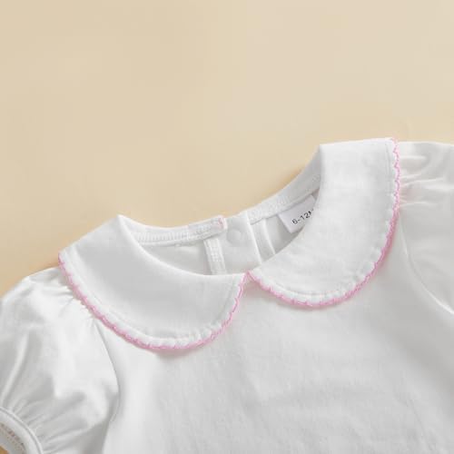 Baby Boy Girl Bubble Romper Short Sleeve Collar Summer Bodysuit - Image 4
