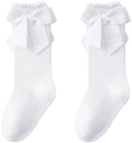 Baby Knee High Socks Infant Toddler Bow Ruffled Cotton Long Socks Stockings by Miniangel