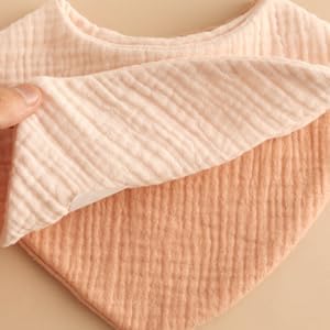 Muslin Baby Bibs Bandana Drool Bibs 100% Cotton Absorbent Soft Reversible - Image 3