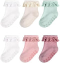 Baby Girl Ruffle Socks Toddler Non Slip Socks by WRYGRTA